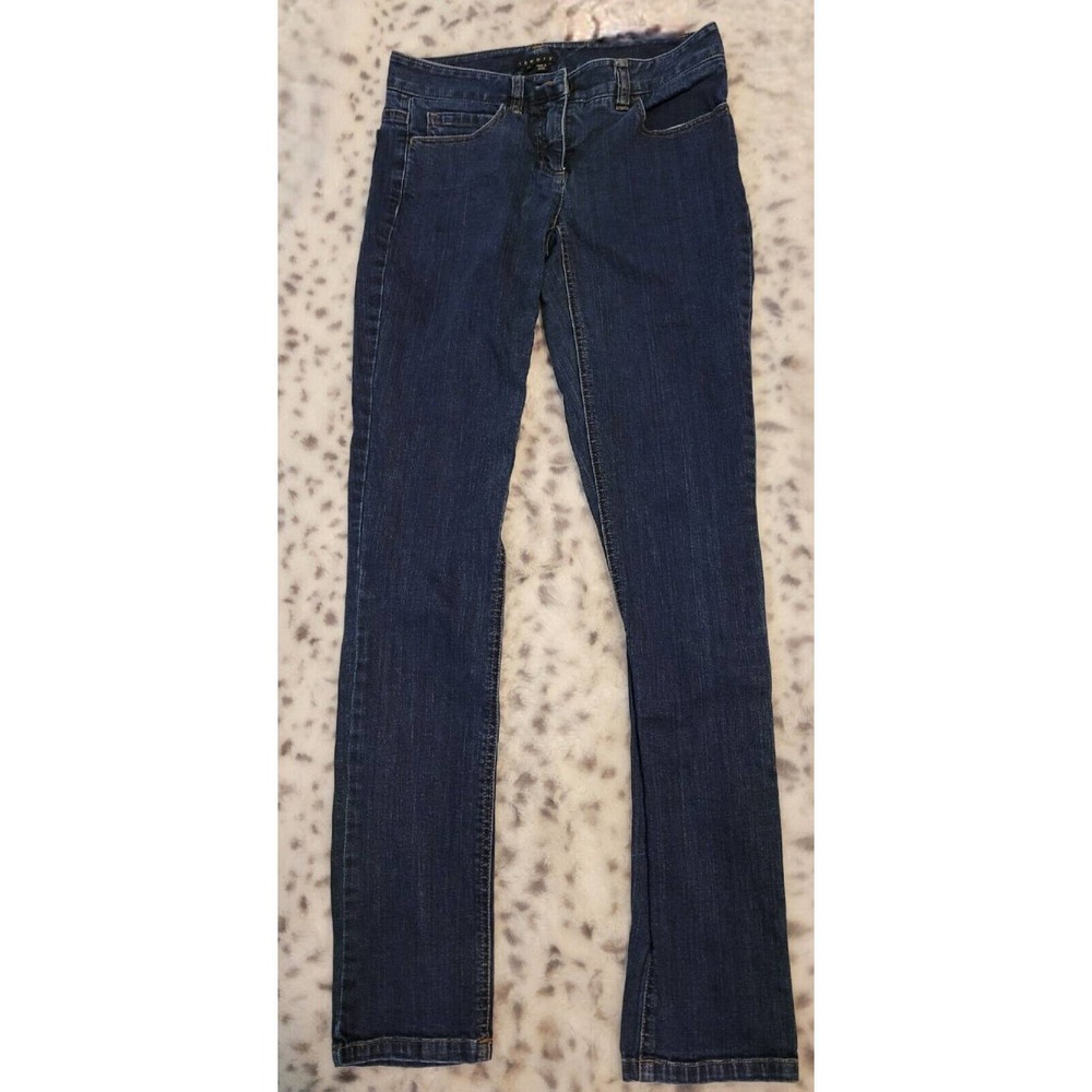 Theory Jeans Women's 00 Blue Denim Cotton Dark Wash Bootcut Pockets
